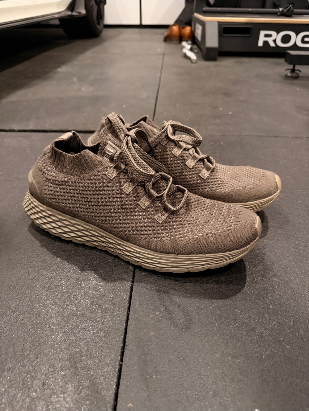 NOBULL Allday Merino Wool Men's 10.5 Knit Slip-On Athletic Sneakers - Taupe